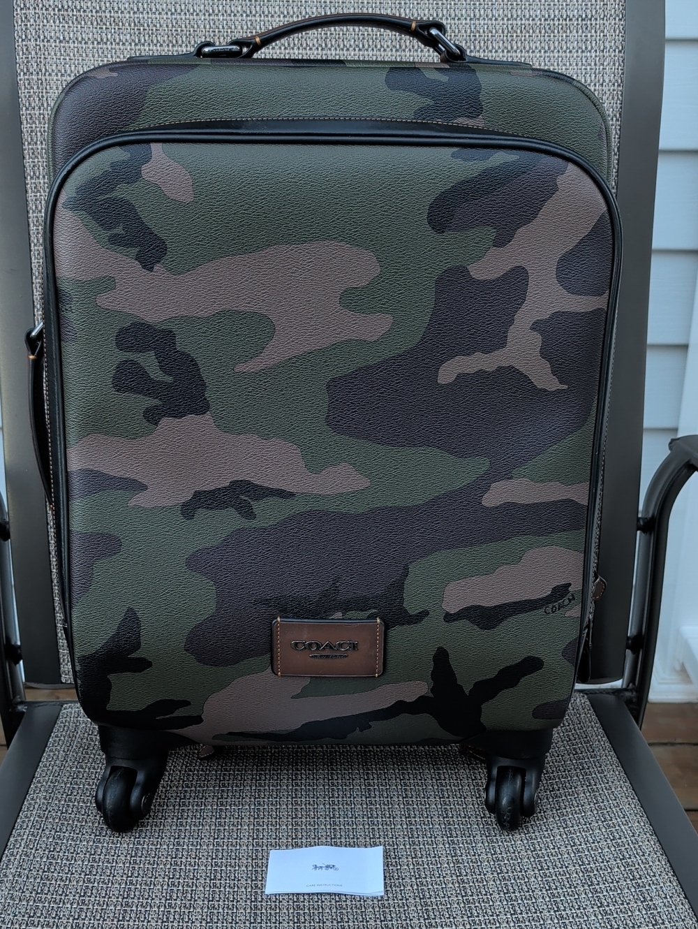 RARE Coach Camo Carry-On Spinner Luggage (F72943) EUC
